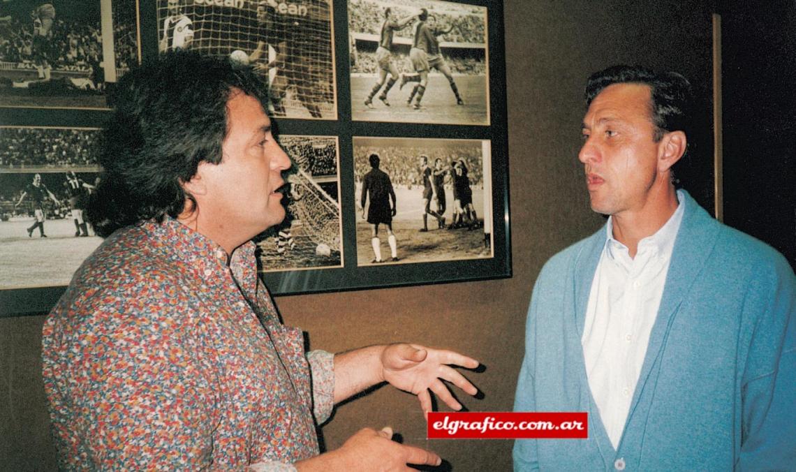 Con Cruyff, en los festejos de los 100 años del Barça. Recordaron viejas épocas.