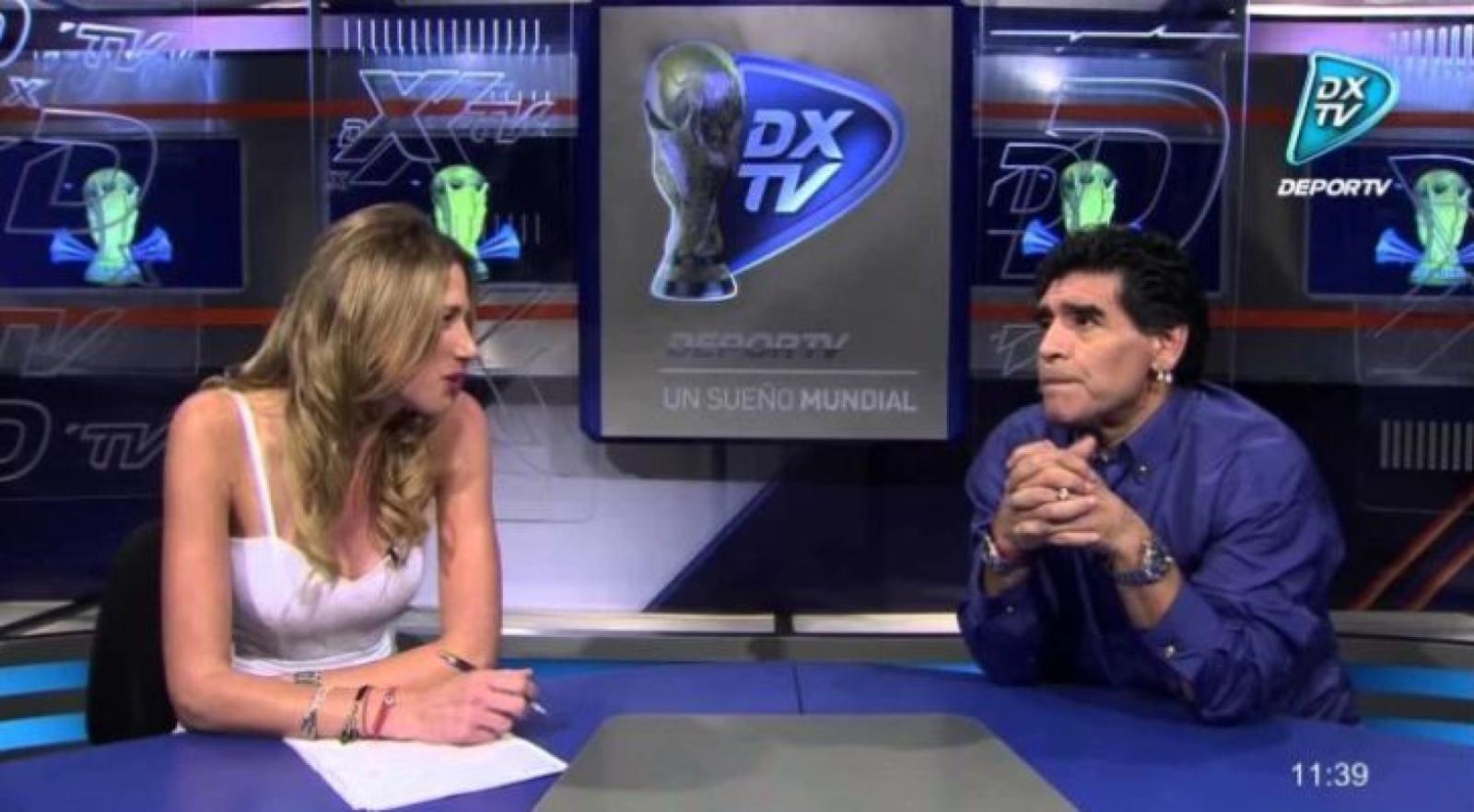 Imagen Alina Moine y Diego Maradona en Mundo Leo