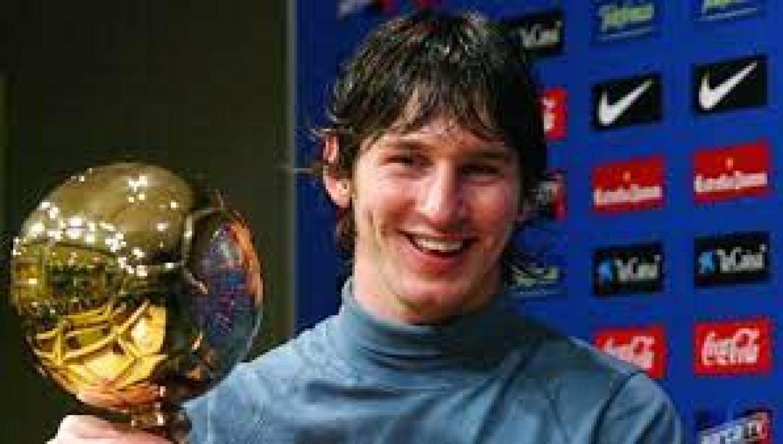 Imagen Lionel Messi, premio Golden Boy en 2005.