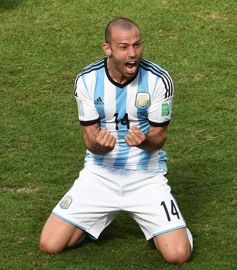 Imagen Masche, tras clasificar a Semis en el Mundial de Brasil 2014. Foto: AFP