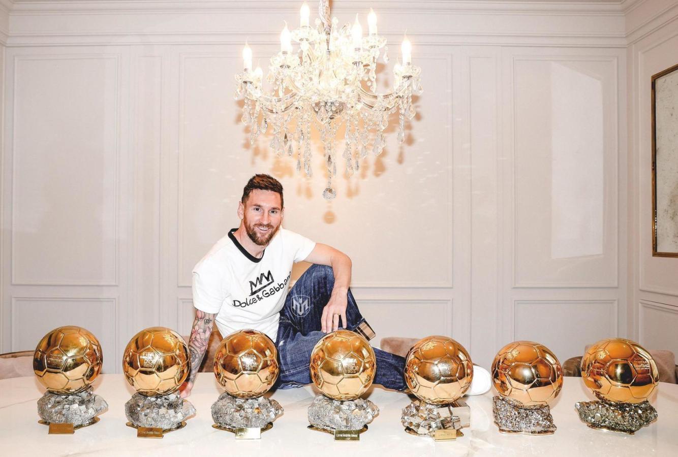 Imagen Leo y sus 7 Balones de Oro. Inigualable, inalcanzable. Leyenda viva del fútbol mundial. Foto: Franck Seguin/L'Équipe