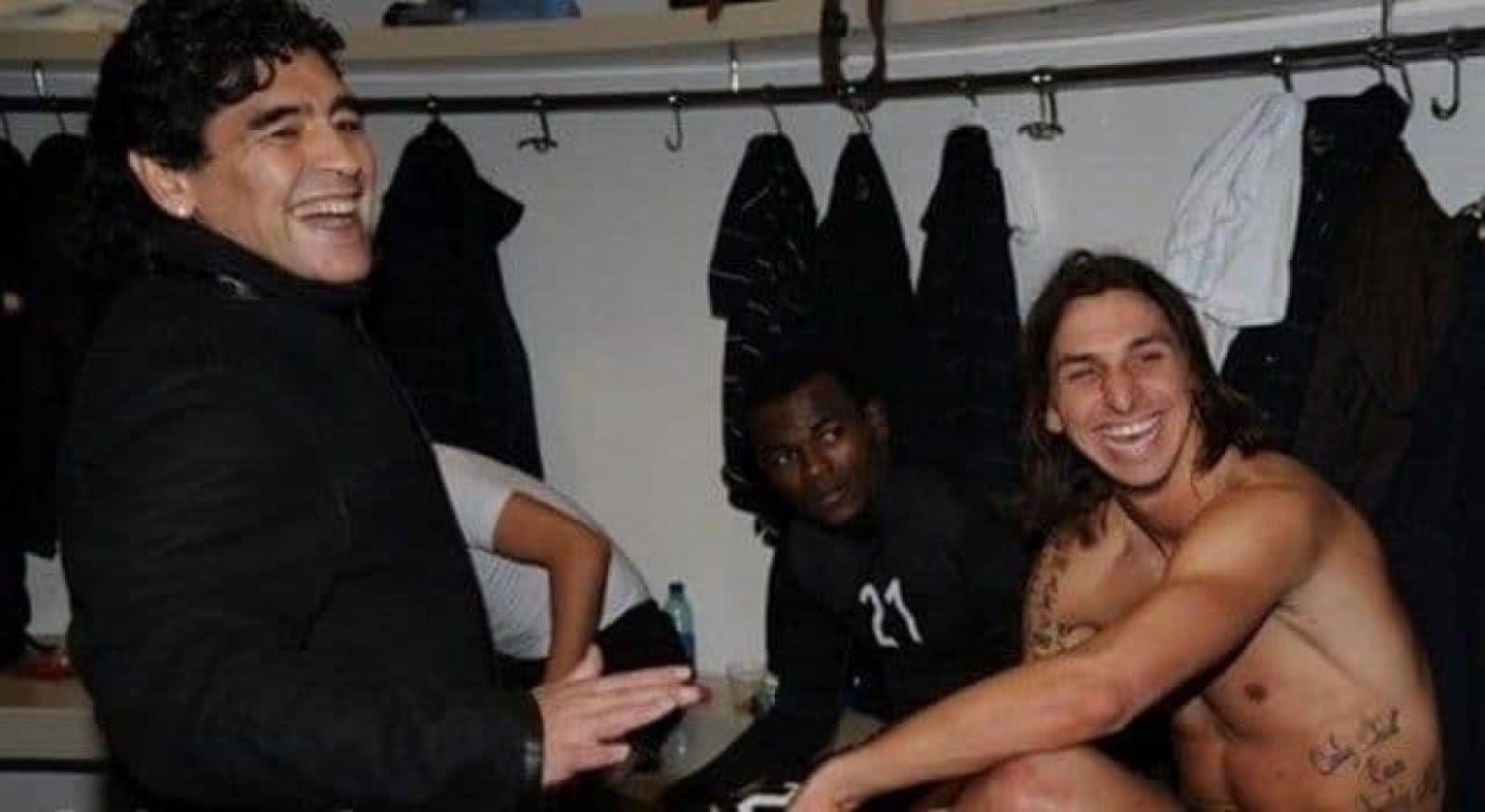 Imagen Ibrahimovic y Maradona, una foto inédita que compartió el sueco