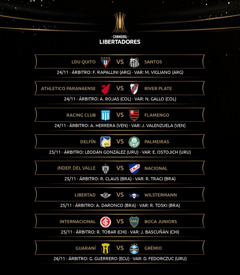 Imagen Días, horarios y árbitros de Copa Libertadores.