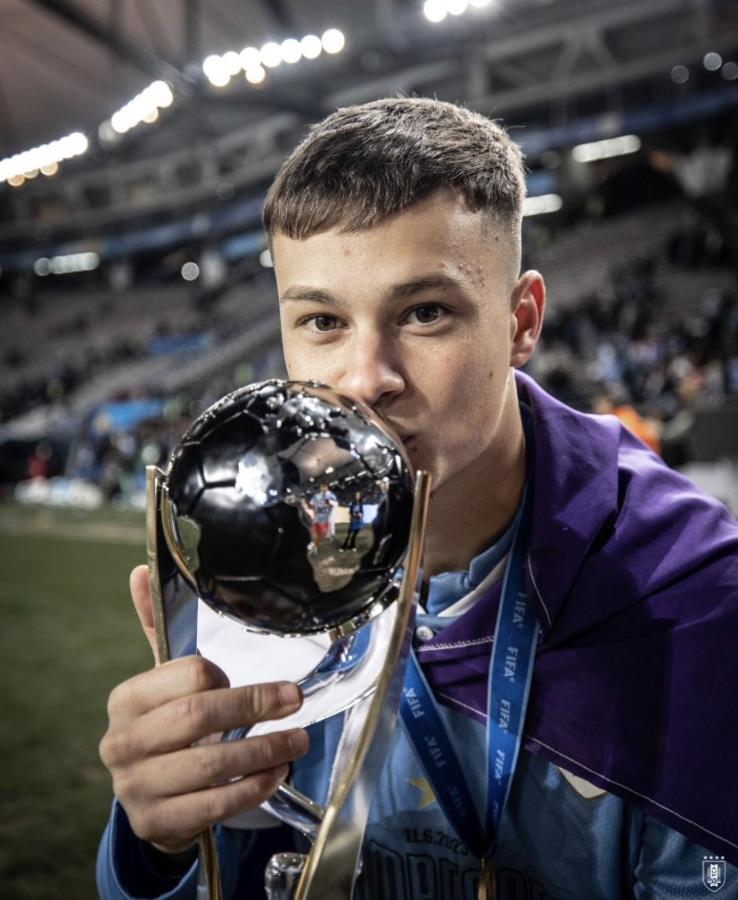 Imagen Matías Abaldo, campeón del mundo con Uruguay en el Sub 20.