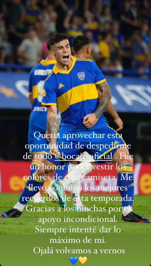Imagen La despedida de Martín Payero de Boca