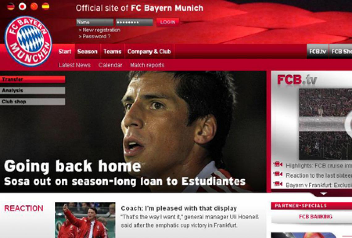 Imagen OFICIAL. El anuncio en la página web del Bayern.