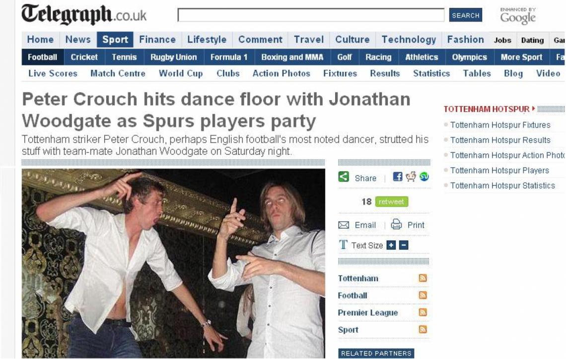 Imagen DE FIESTA fue fotografiado con su compañero Woodgate.