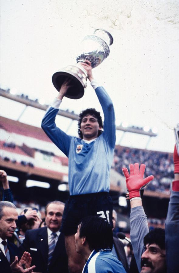 Imagen CON LA CELESTE. En épocas de gloria. Ahora, el ex jugador asegura que el fútbol de Uruguay está en decadencia.