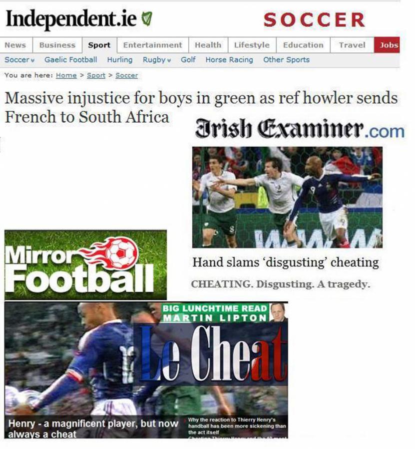 Imagen LAS CRITICAS de los tres medios irlandeses más importantes contra Henry y el árbitro.