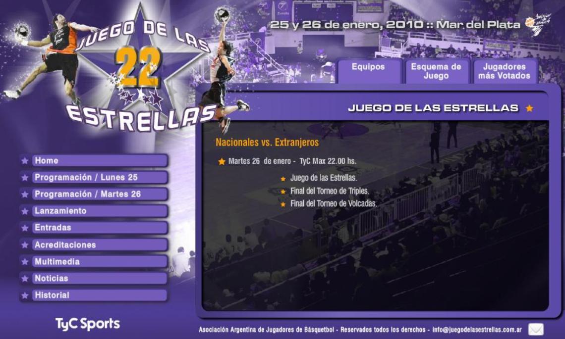 Imagen La página oficial www.juegodelasestrellas.com.ar tiene todos los detalles de cada competencia.