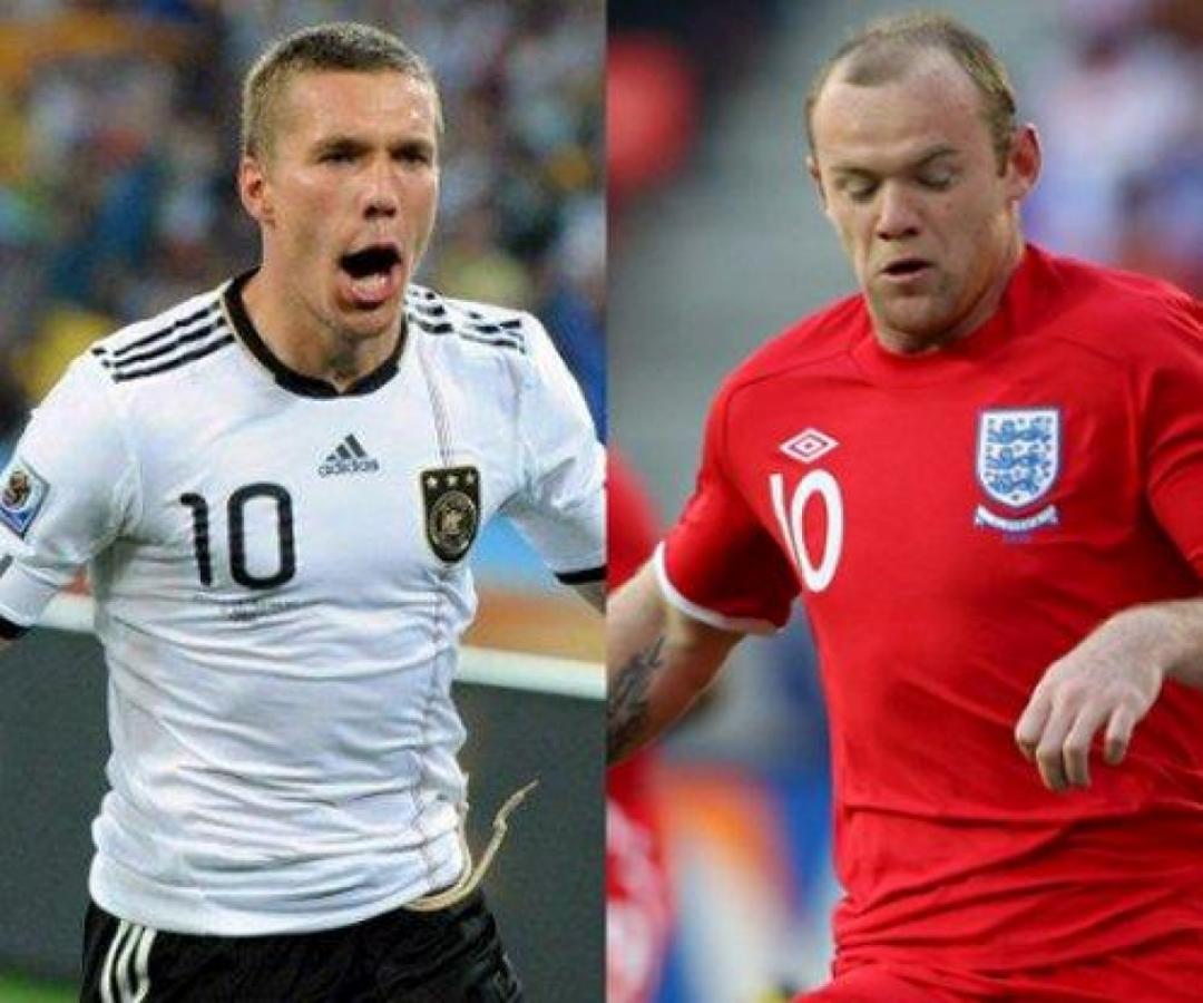 Imagen ARMAS LETALES. Podolski (izquierda) y Rooney (derecha), son las cartas bravas de Alemania e Inglaterra.