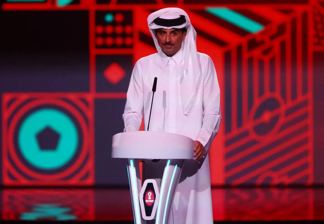 Imagen Al Thani, en abril, en el sorteo de la Copa del Mundo.
