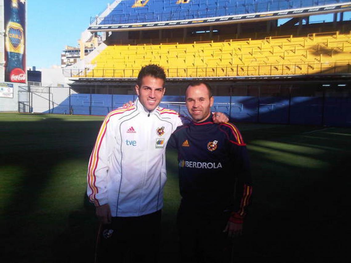 Imagen "Aquí con @andresiniesta8 antes del entrenamiento en el estadio de La Bombonera, una gran experiencia!"