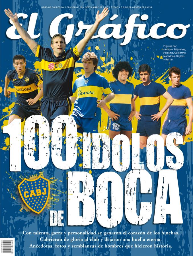Imagen Figuras por siempre: Riquelme, Palermo, Guillermo, Maradona, Rojitas y Rattin.