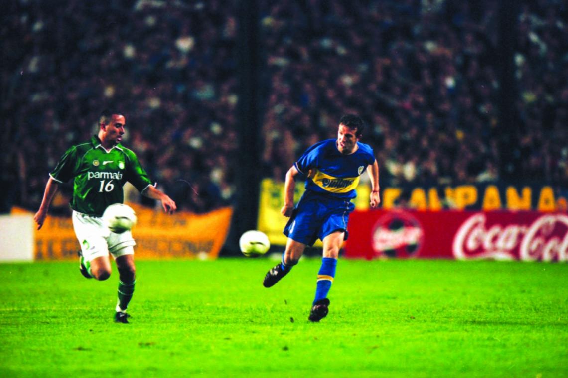 Imagen CON LA CAMISETA de Boca, la noche del 2-2 con Palmeiras: su mejor partido.
