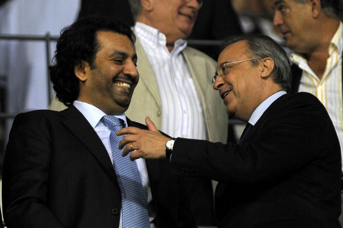 Imagen EL JEQUE Al-Thani con el presidente del Real Madrid, Florentino Perez