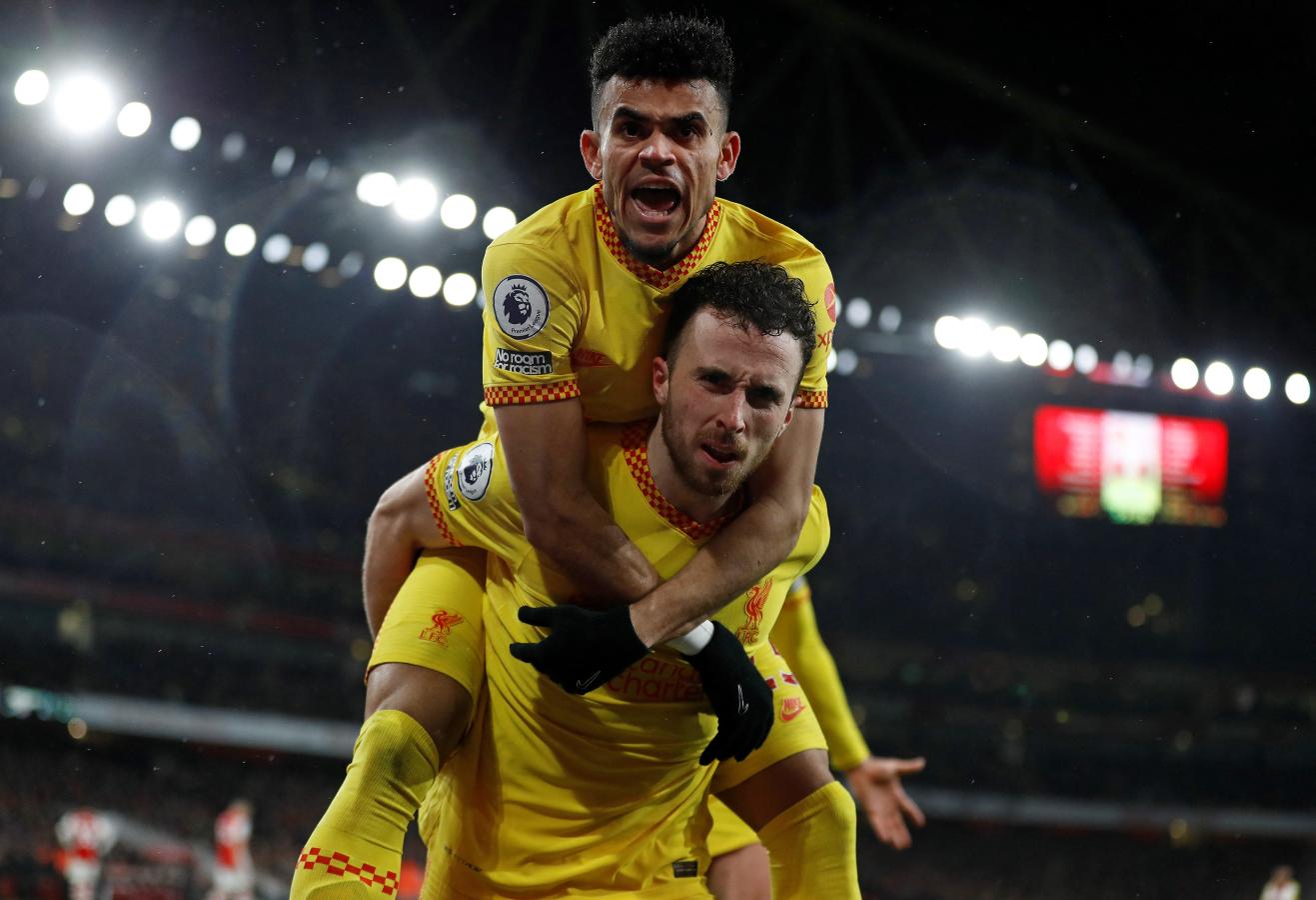 Imagen Luis Díaz y Diogo Jota conformaron una gran dupla en Liverpool. Foto: AFP