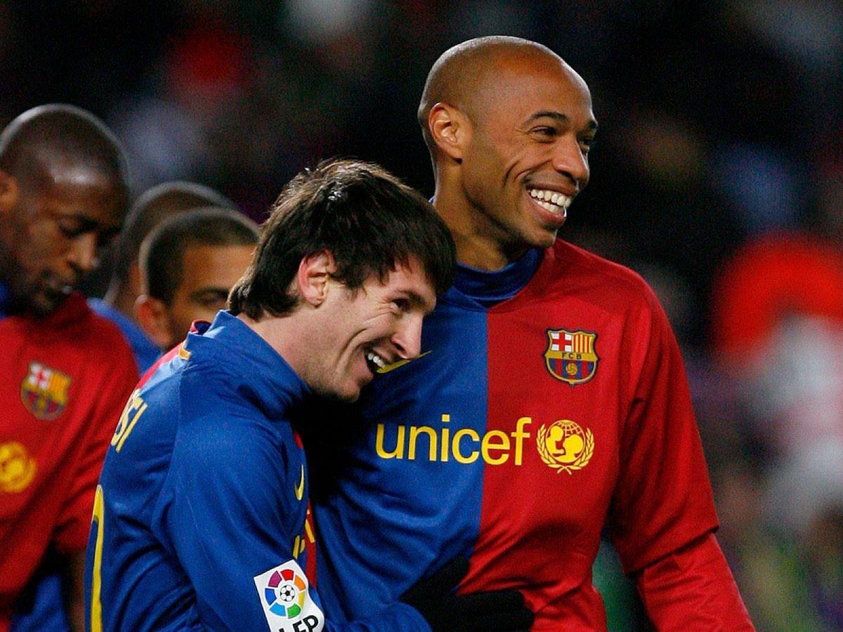 Imagen Henry y Messi en Barcelona. Admiración y respeto entre ambos.