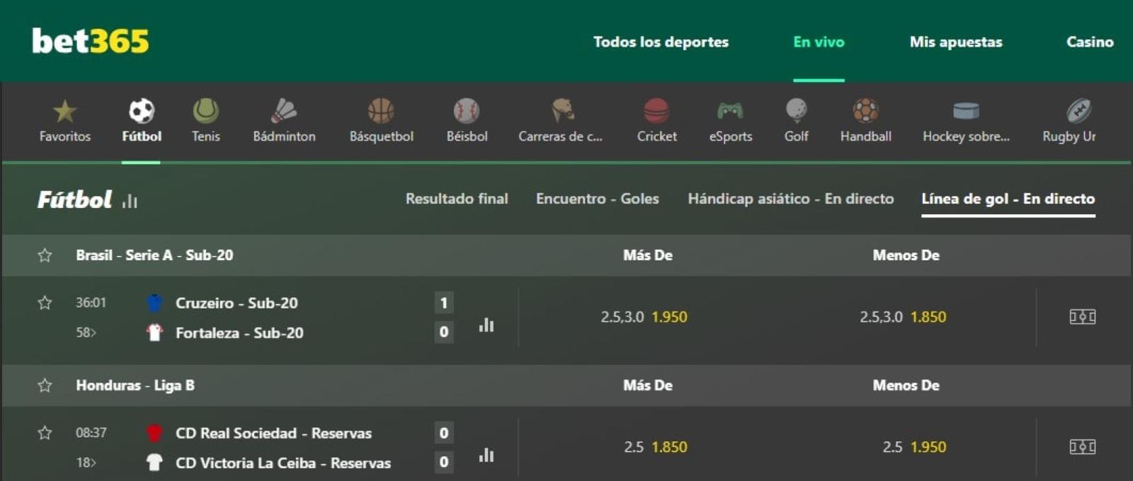 Imagen Apuestas en vivo en Bet365