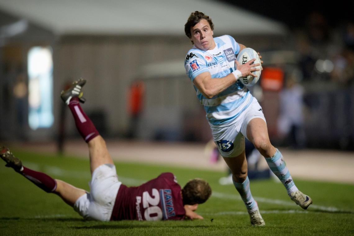 IMHOFF deja atrás a Gerard Fraser, durante un partido de su Racing Metro ante Bordeaux por el Top 40 francés.