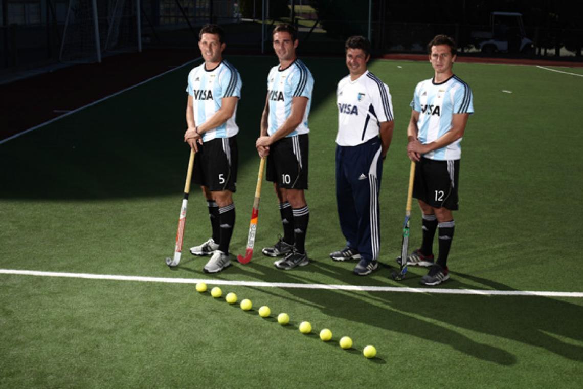 Imagen Ibarra, Paredes, Lombi y Vila, selección de hockey de varones.