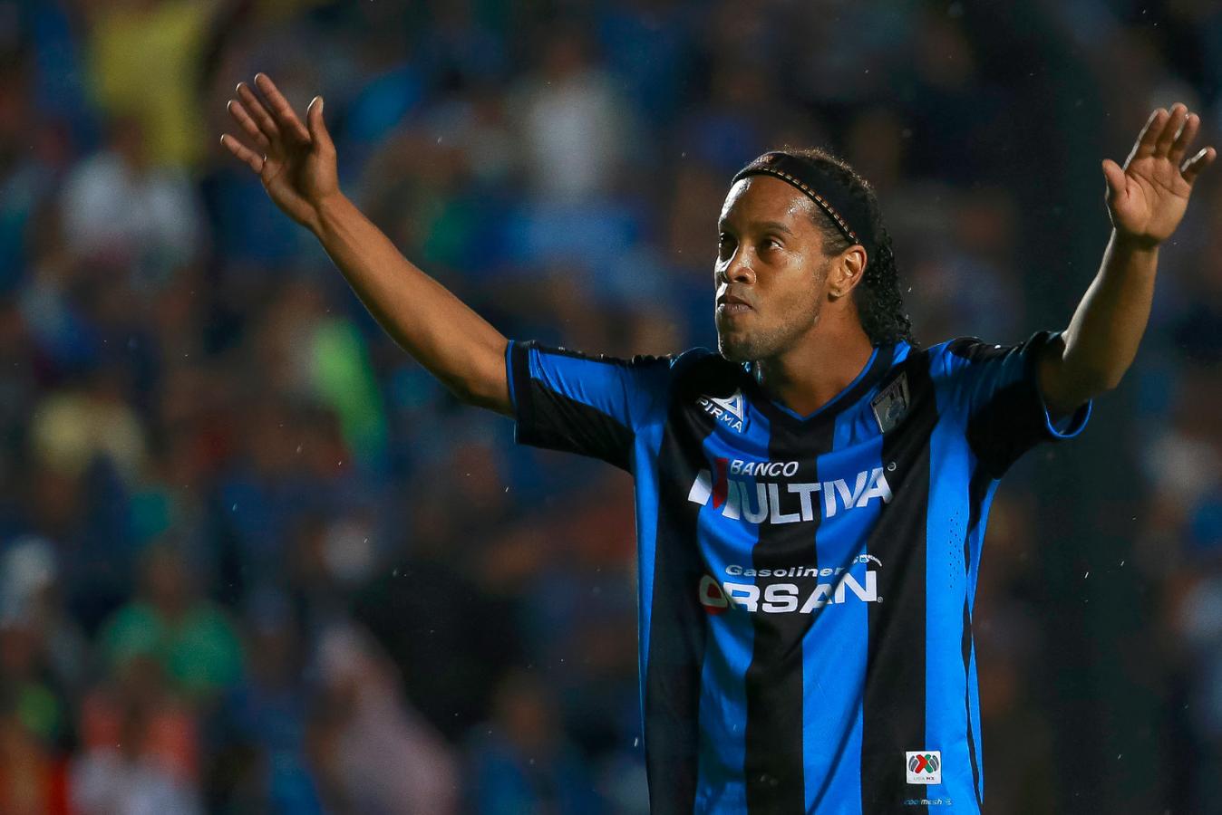 Imagen Ronaldinho, la gran estrella que pasó por Querétaro. Foto: AFP