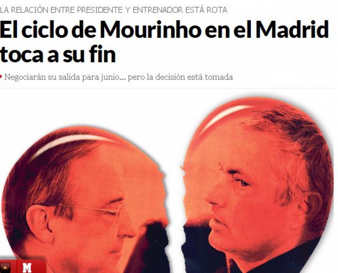 Imagen MOU Y FLORENTINO, relación desgastada. Ancelotti y Low, los candidatos para suceder al portugués a partir del 30 de junio. (Diario Marca de España)