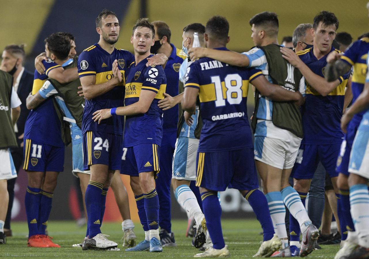 Imagen Boca dejó afuera a Racing la última vez que se enfrentaron en la Copa Libertadores. Fue en los cuartos de final de la edición 2020 &nbsp;(Juan MABROMATA / POOL / AFP)