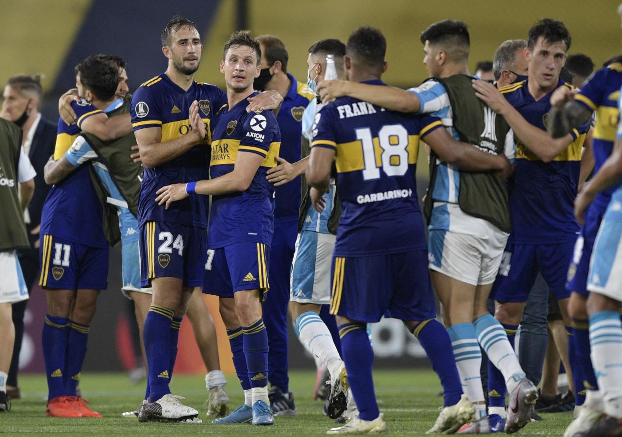 Imagen Boca dejó afuera a Racing la última vez que se enfrentaron en la Copa Libertadores. Fue en los cuartos de final de la edición 2020 (Juan MABROMATA / POOL / AFP)