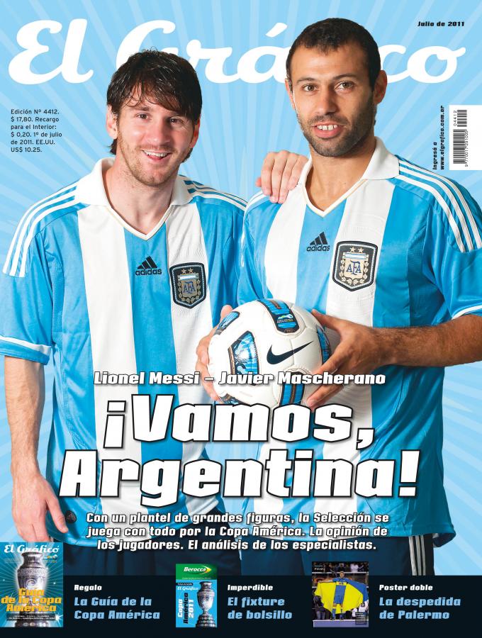 Imagen NUESTRO ULTIMO pedido a Messi: cinco minutos de fotos con Mascherano como anuncio de la Copa América. Julio de 2011.