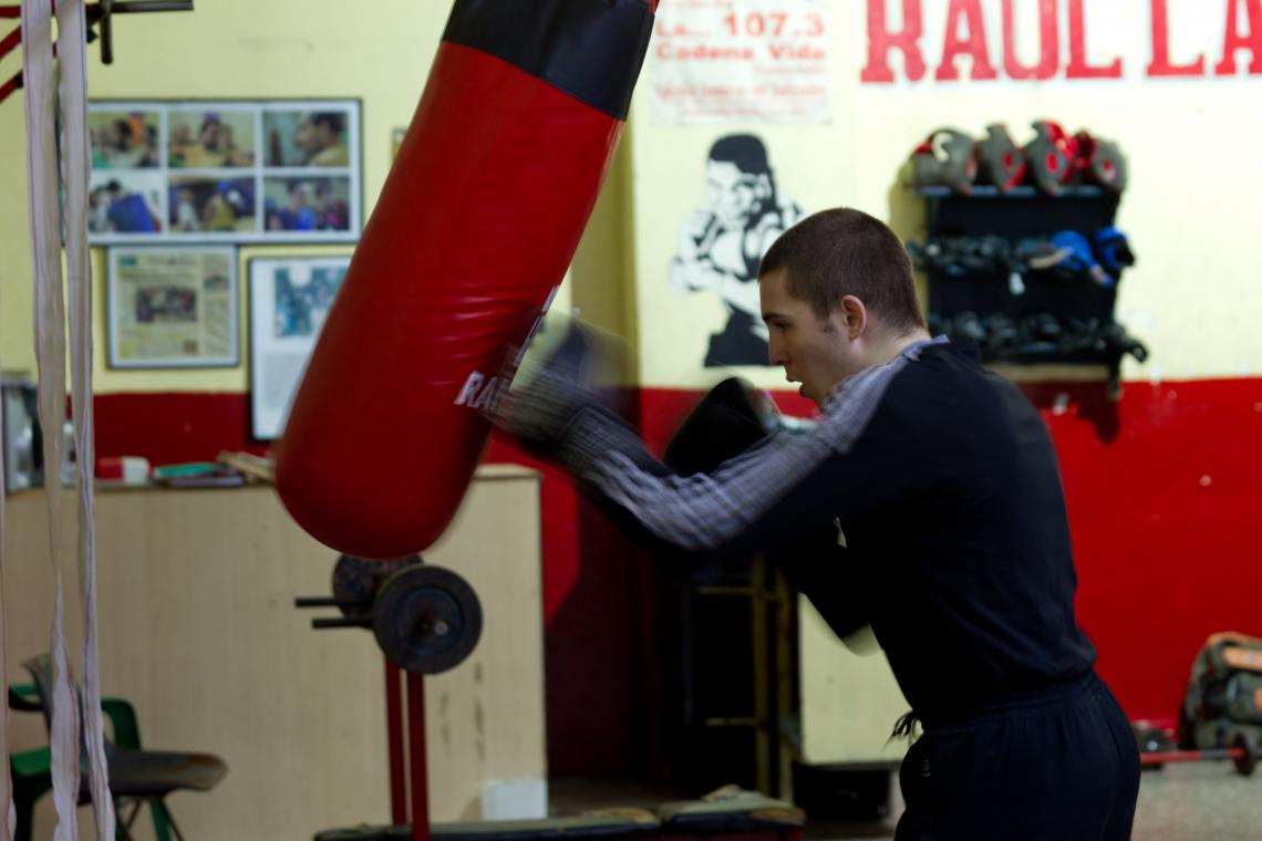 Imagen DE VISITA por Buenos Aires, Pitto se entrenó en el gimnasio de "La Casa del Boxeador".