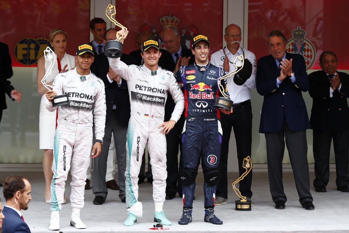 Imagen IMAGEN habitual en los podios de este año, con Hamilton y Rosberg, ganadores en 8 de las primeras 9 competencias.