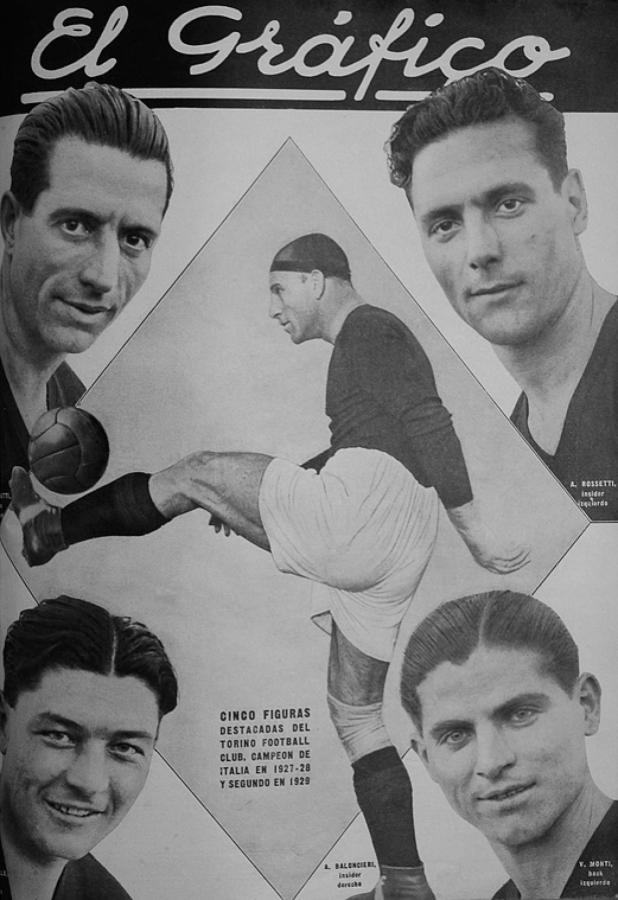 Imagen LA TAPA de la edición 526 de El Gráfico fue dedicada al quinteto ofensivo del Torino que hizo una gira por la Argentina en 1929.