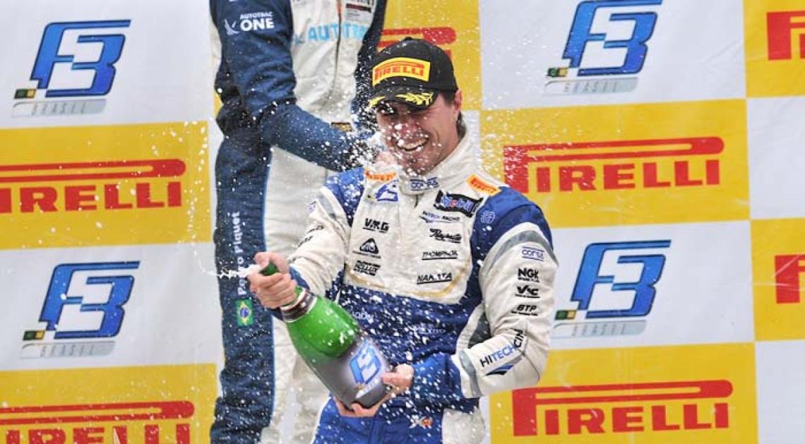 Imagen Uno de los tantos festejos de Bruno Etman en la Fórmula 3 Brasil (Foto: Prensa Bruno Etman)