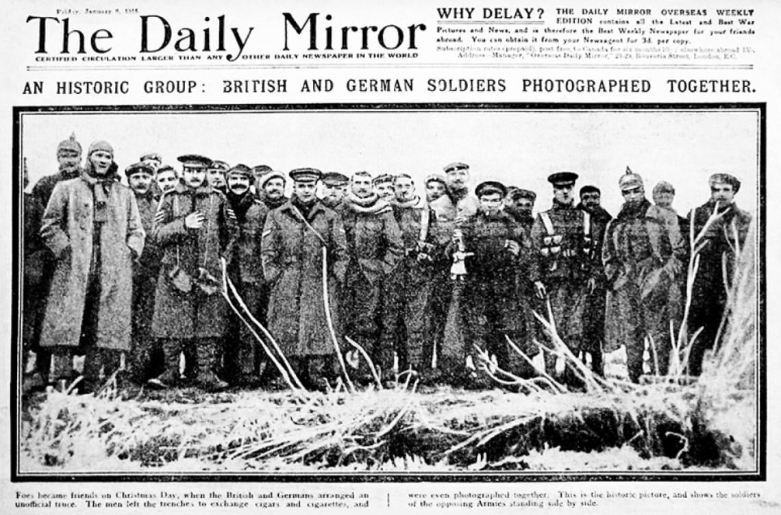 Tapa de un diario inglés en enero de 1915.