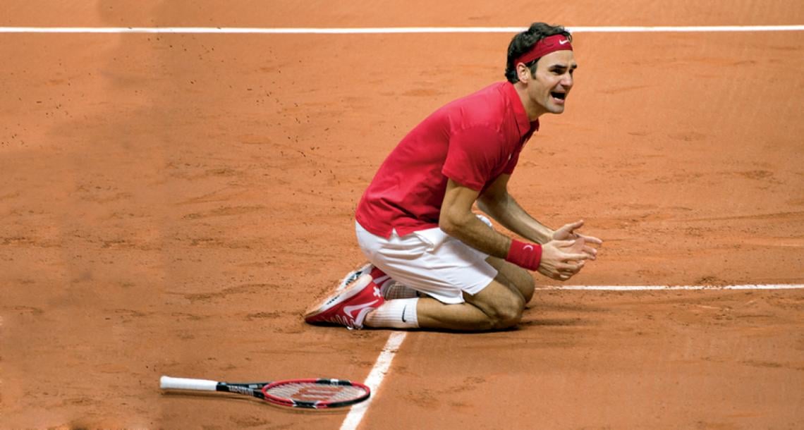 EMOCIONADO luego de conseguir uno de los trofeos que le faltaban: la Copa Davis. Fue en 2014.