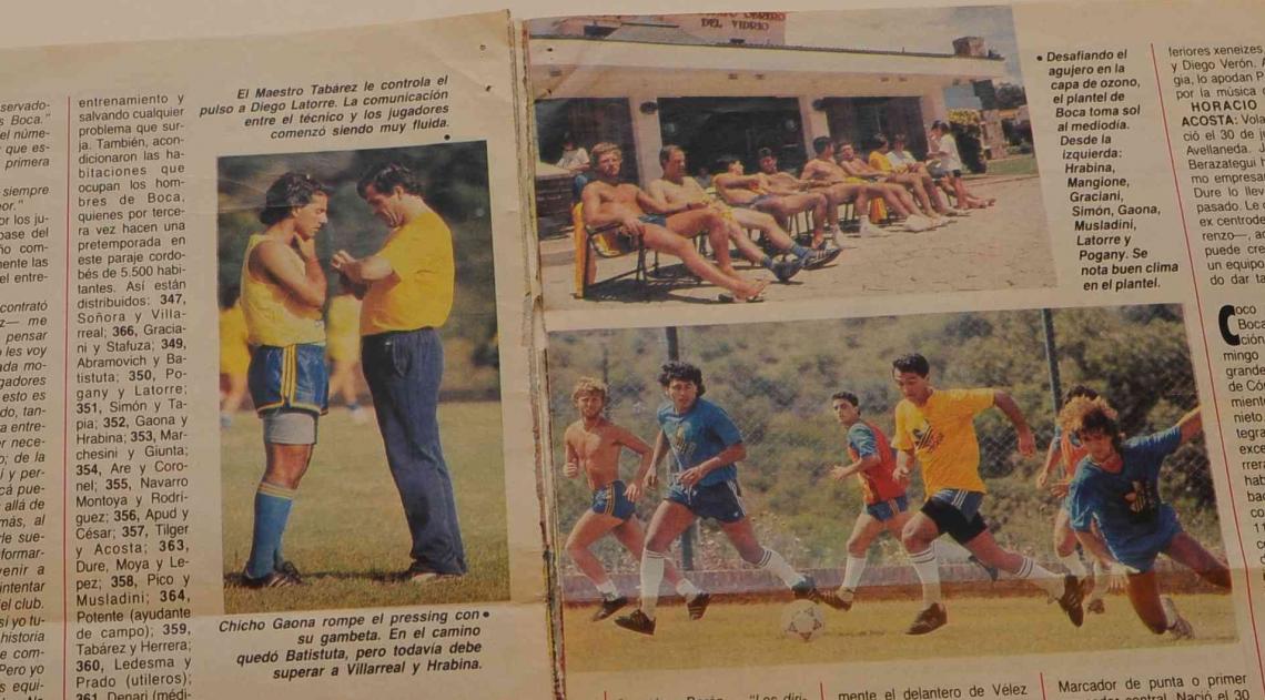 Look 91. Diego Latorre y el Maestro Tabárez. A la derecha, la extraña caída de Batistuta.