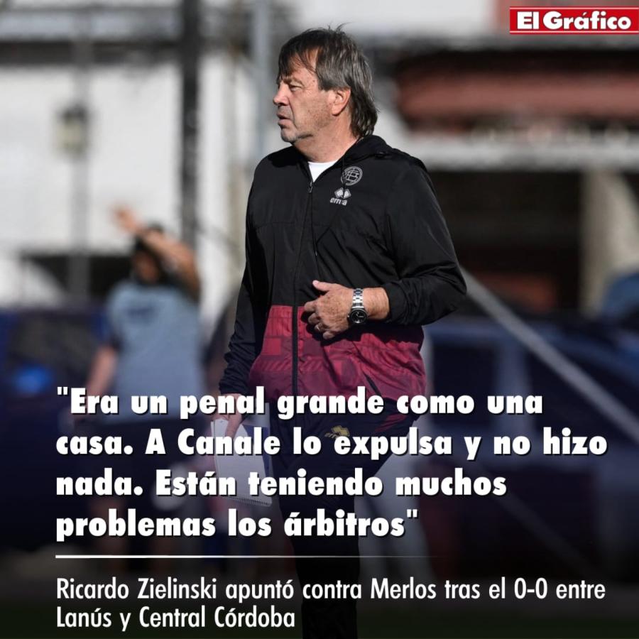Imagen Ricardo Zielinski, tras el 0-0 entre Central Córdoba y Lanús.