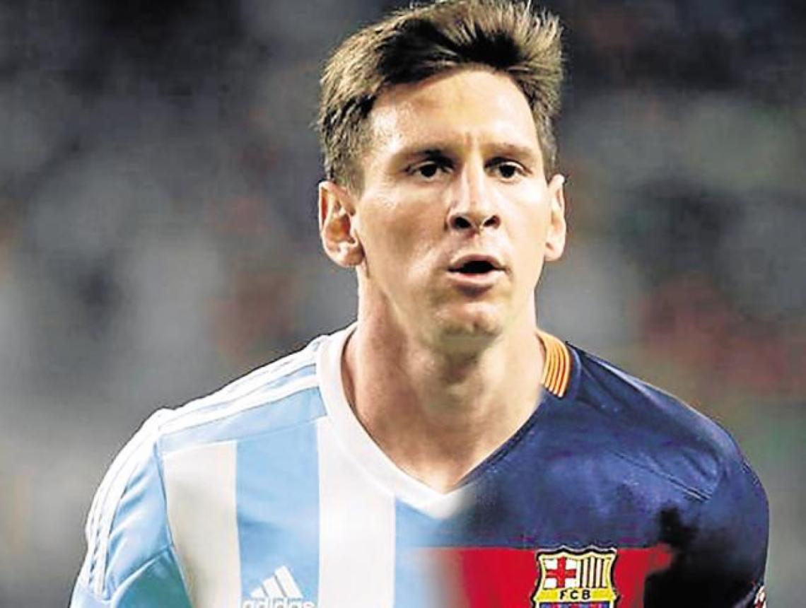 Imagen Messi y una doble camiseta de fantasía.