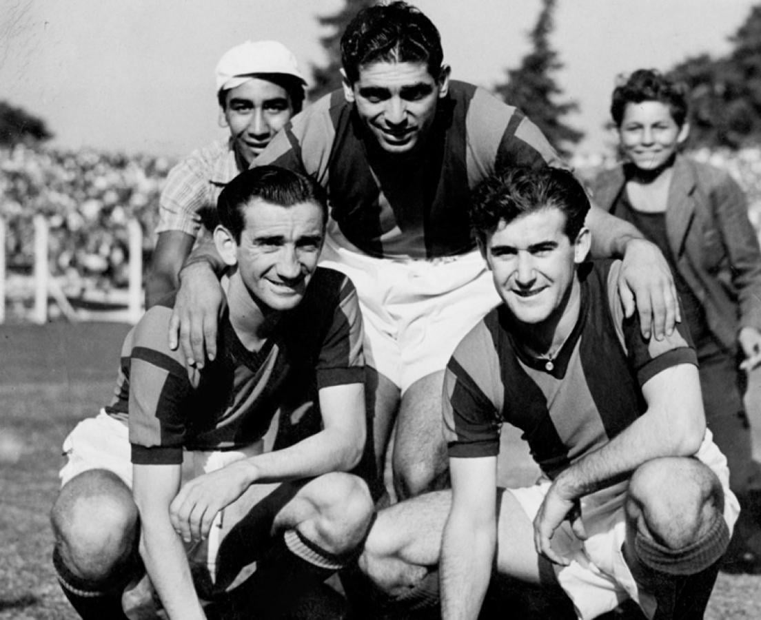 El terceto de oro: Farro, Martino y Pontoni, vitales en el título de 1946.