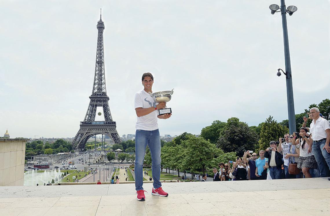 Rafa Nadal, rey de París. Es el más ganador de la historia de Roland Garros, con 9 títulos.
