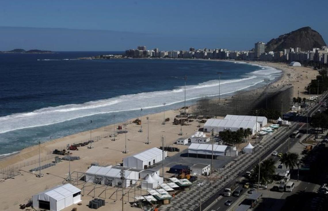Imagen La cancha de vóleibol en la playa Copacabana en Río de Janeiro. Foto: Reuters.