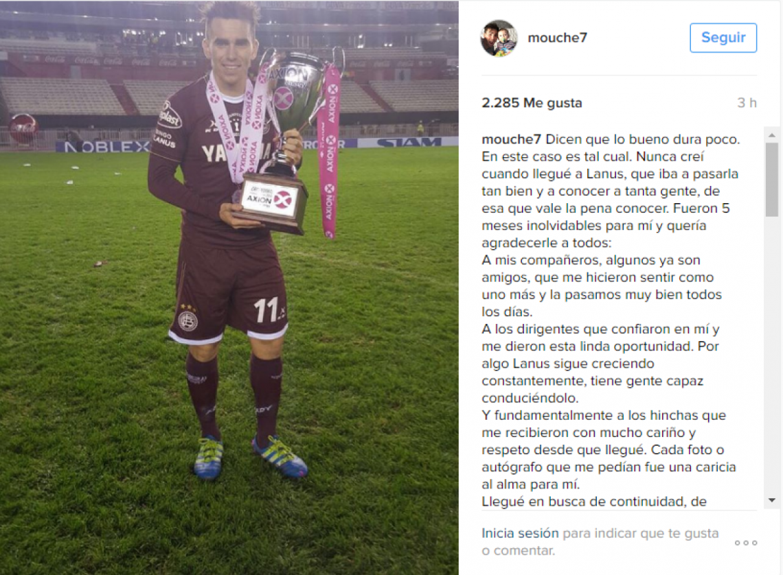 Imagen Publicó la carta en su cuenta de Instagram.