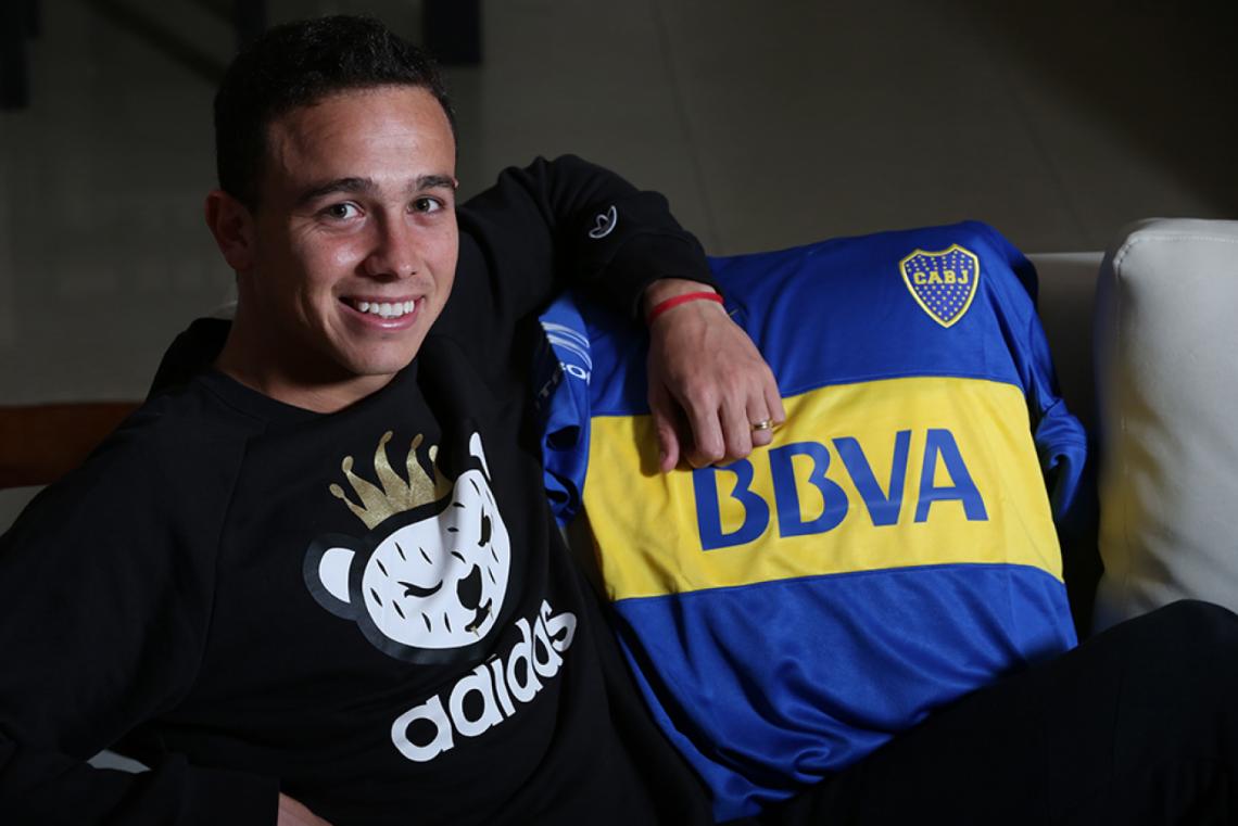 Imagen Leonardo Jara con la camiseta de Boca