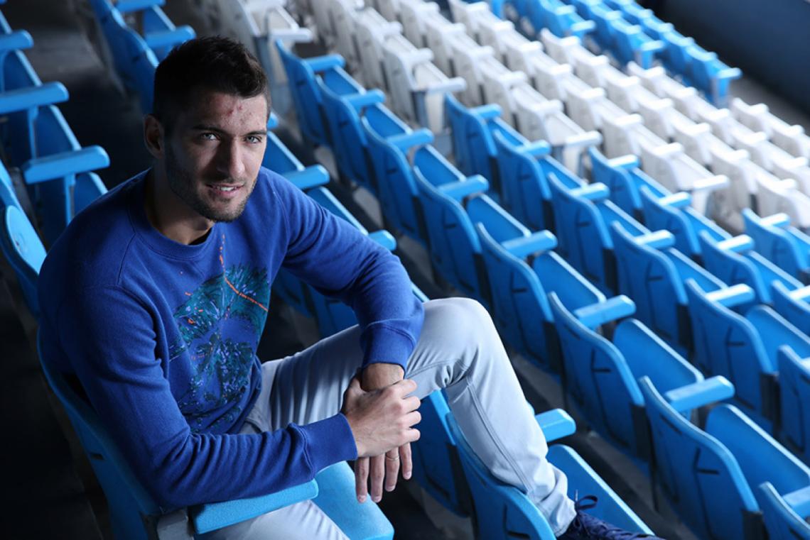 Sánchez, en la platea de Racing. A los 30 años, el defensor es uno de los referentes del equipo.