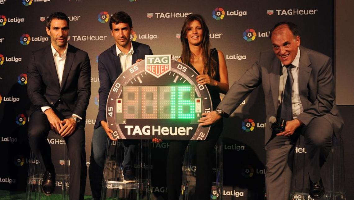 Imagen JAVIER TEBAS (derecha) hoy presentó al nuevo patrocinador de la Liga española.