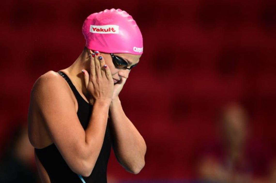 Imagen EFIMOVA, campeona mundial de 100 metros pecho. Foto: AFP.