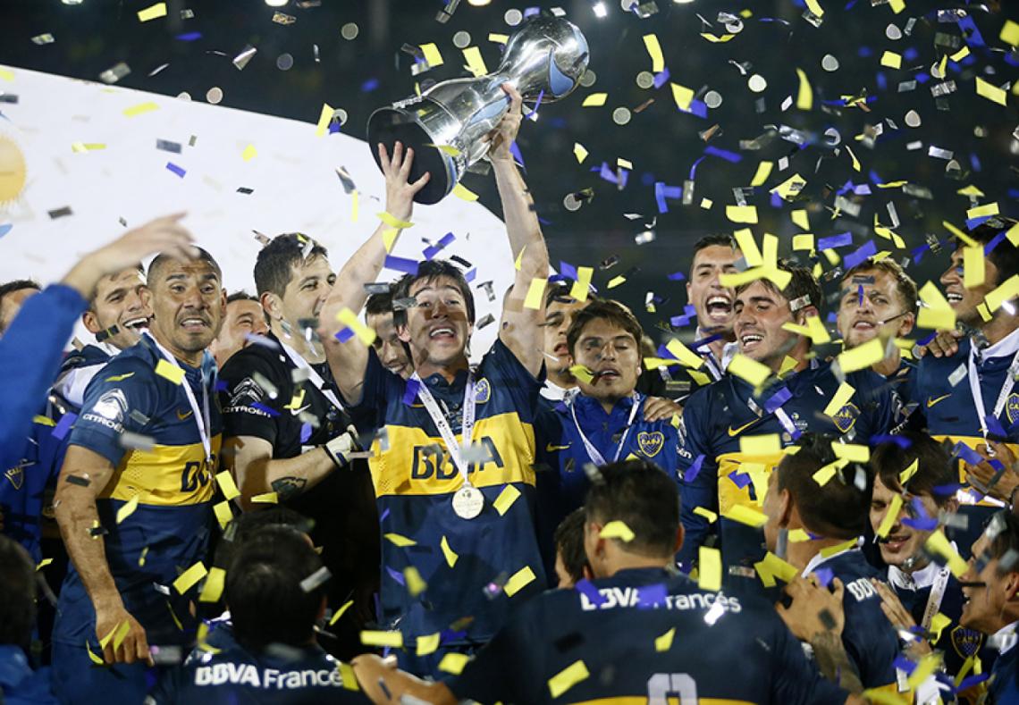 Imagen La celebración al levantar la Copa Argentina 2015.