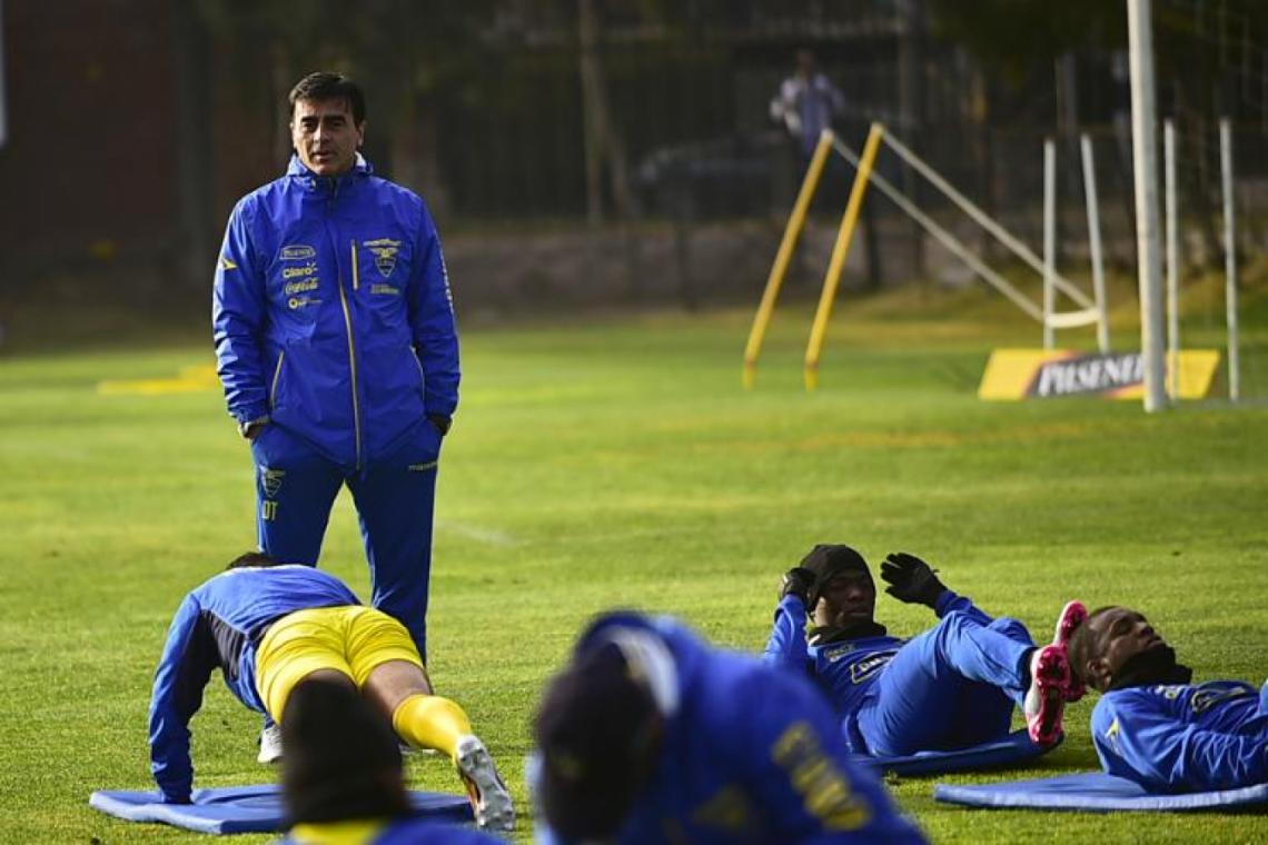 Imagen QUINTEROS, durante un entrenamiento de Ecuador. (Archivo)