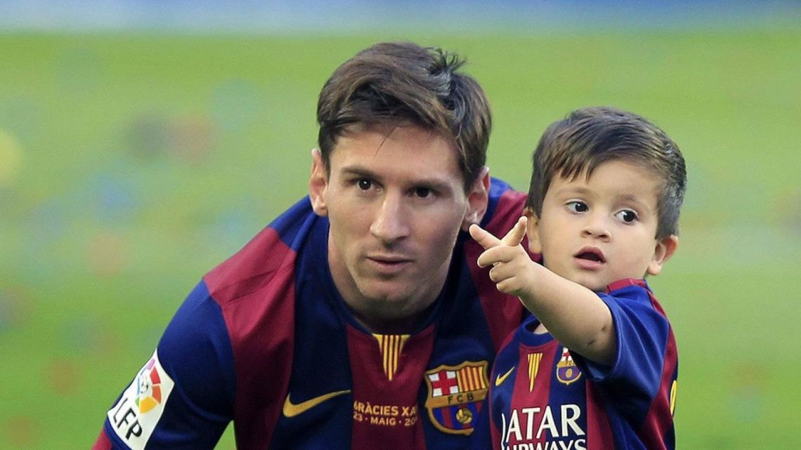 Imagen Thiago Messi, con la camiseta del Barsa